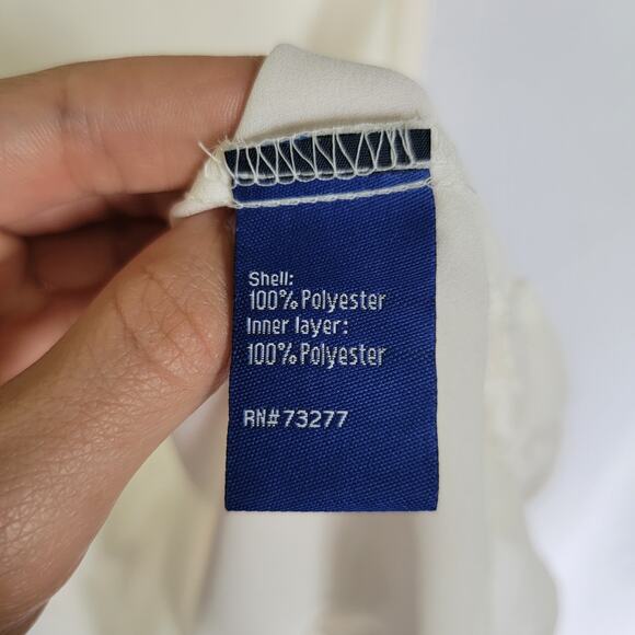 Apt 9 Ivory Swiss Dot Semi Sheer High Neck Sleeveless Womens Blouse Size Medium - Picture 6 of 9